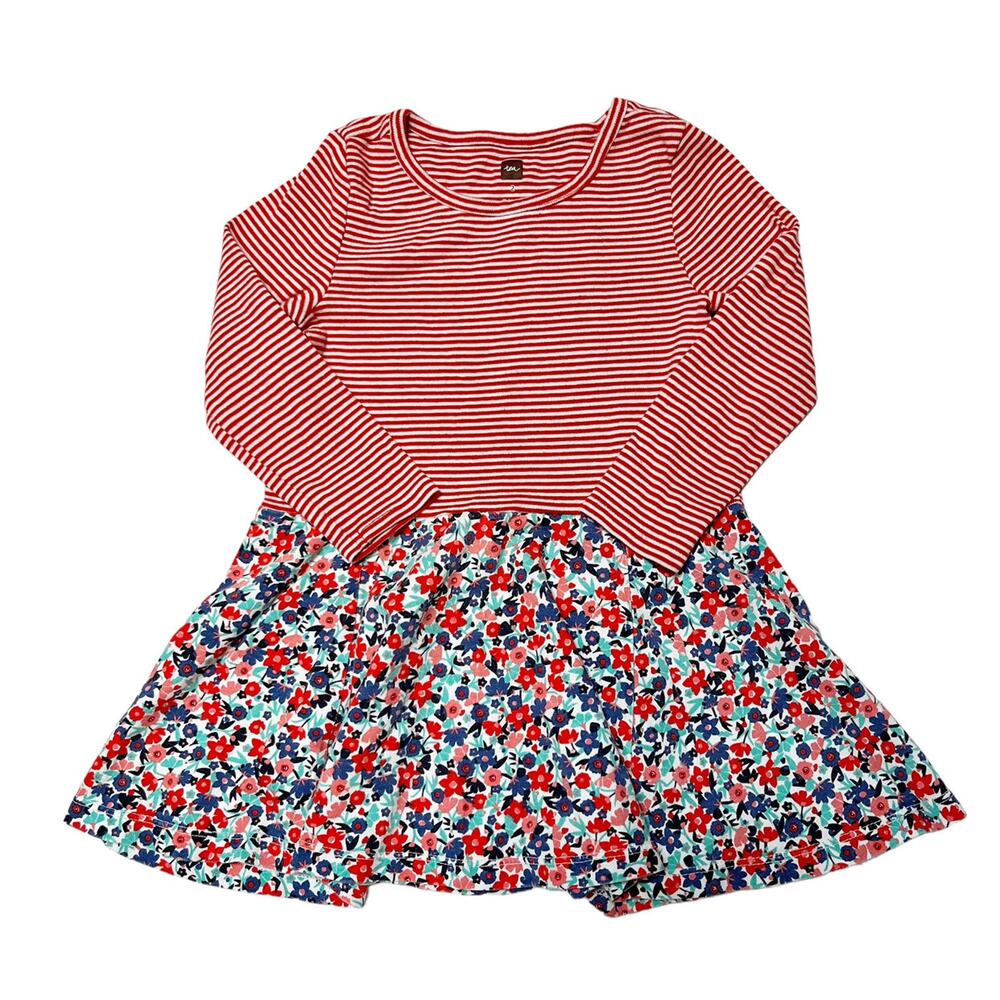Tea Collection Skirted Mixed Print Dress Size 2